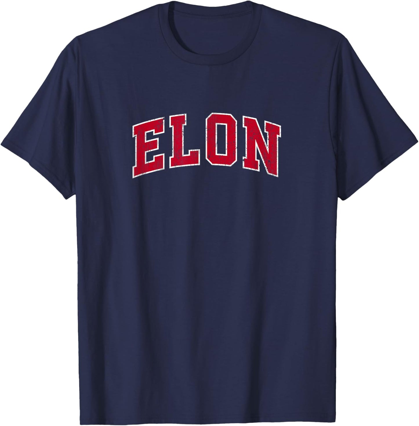 Elon North Carolina NC Vintage Sports Design Red Design T-Shirt - T-Shirt | Navy