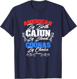 American Cajun Coonas American Louisiana Crawfish Cajun T-Shirt - T-Shirt | Navy