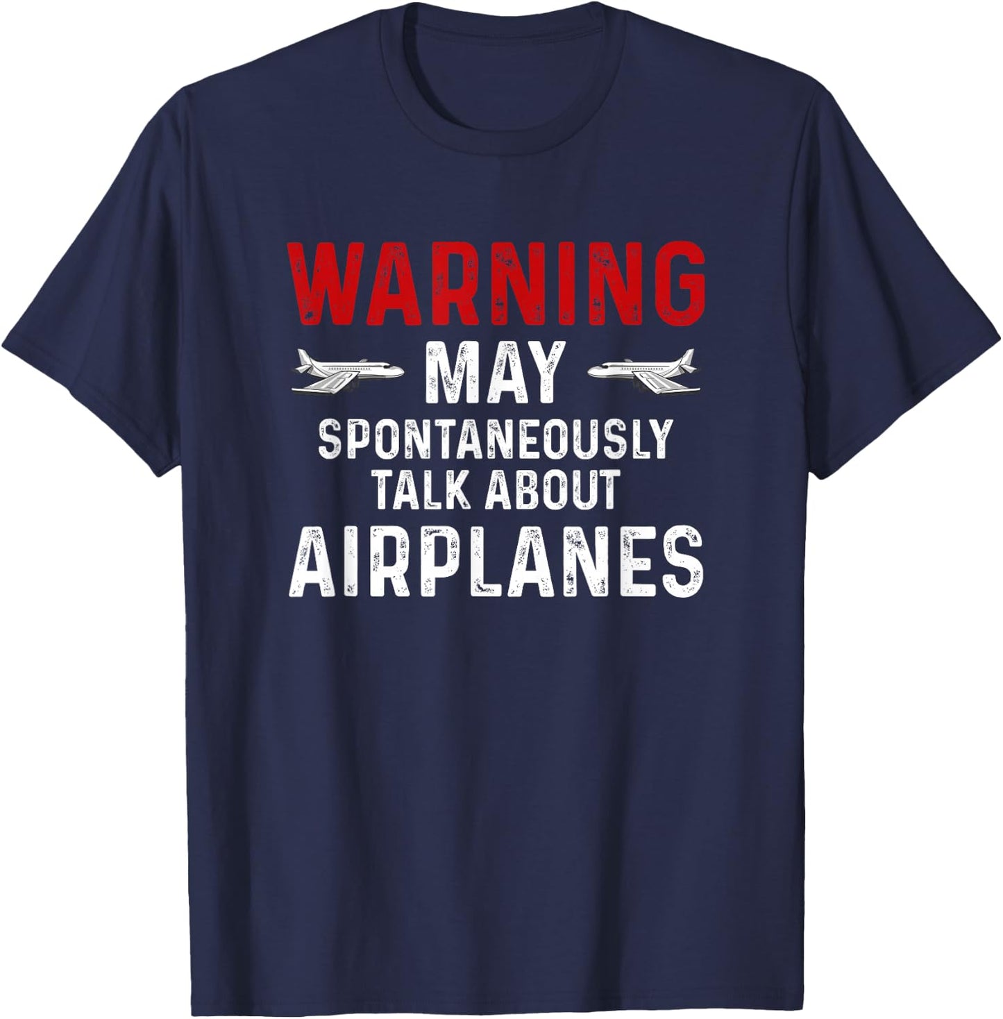 Talk about Airplanes - Funny Pilot and Aviation T-Shirt - T-Shirt | Navy