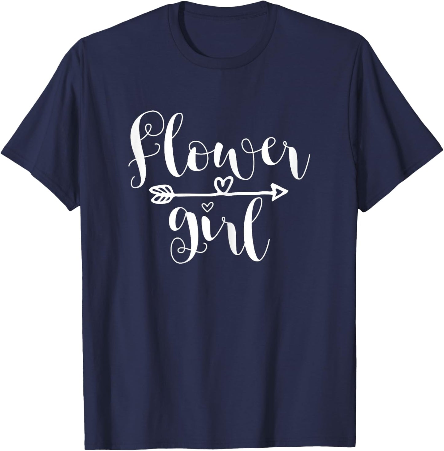 Flower Girl Arrow Heart Wedding and Bachelorette Party T-Shirt - T-Shirt | Navy