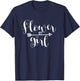 Flower Girl Arrow Heart Wedding and Bachelorette Party T-Shirt - T-Shirt | Navy
