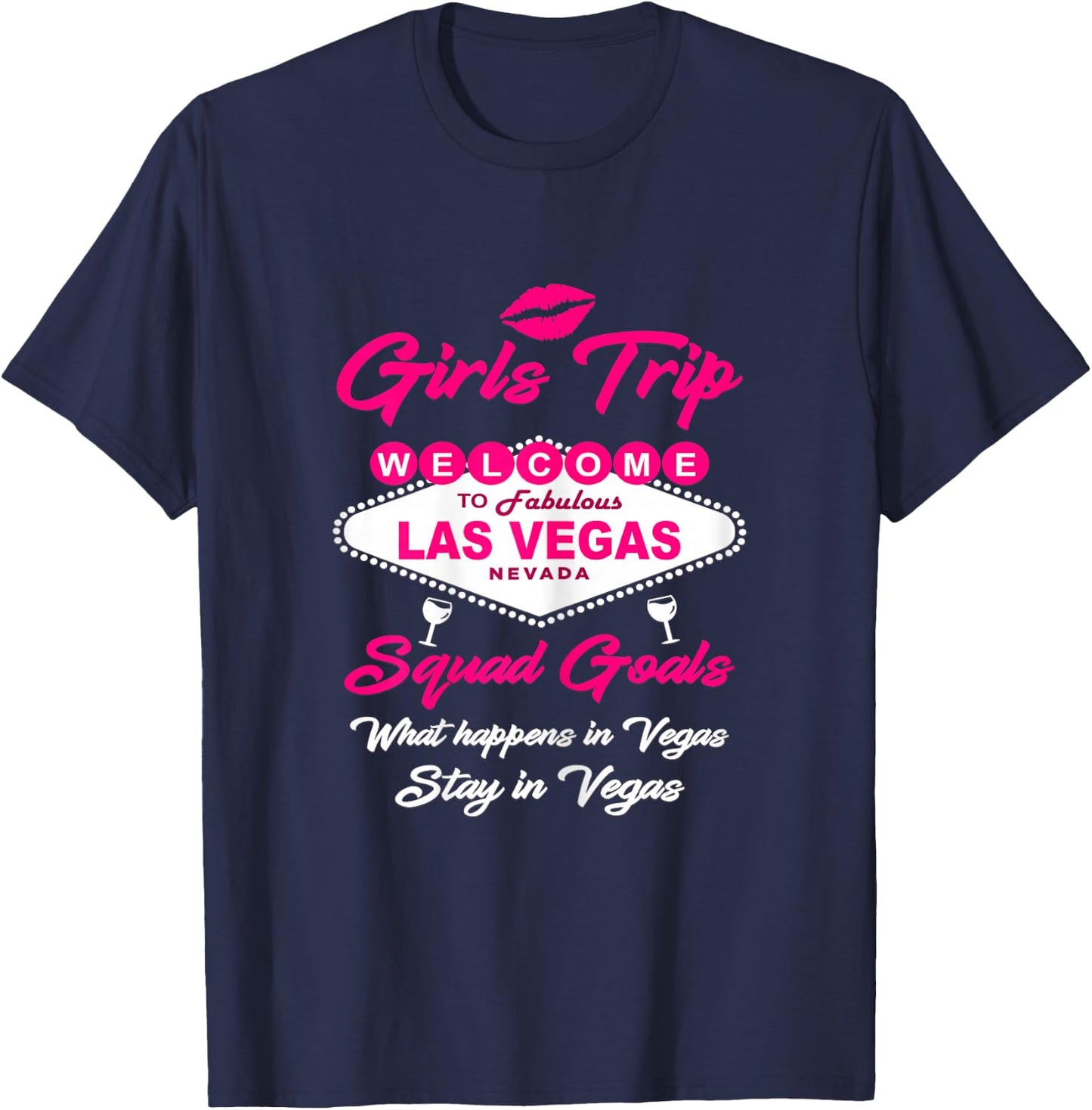 Las Vegas Party Mode ON Girls Trip Birthday Vacay Souvenir T-Shirt - T-Shirt | Navy