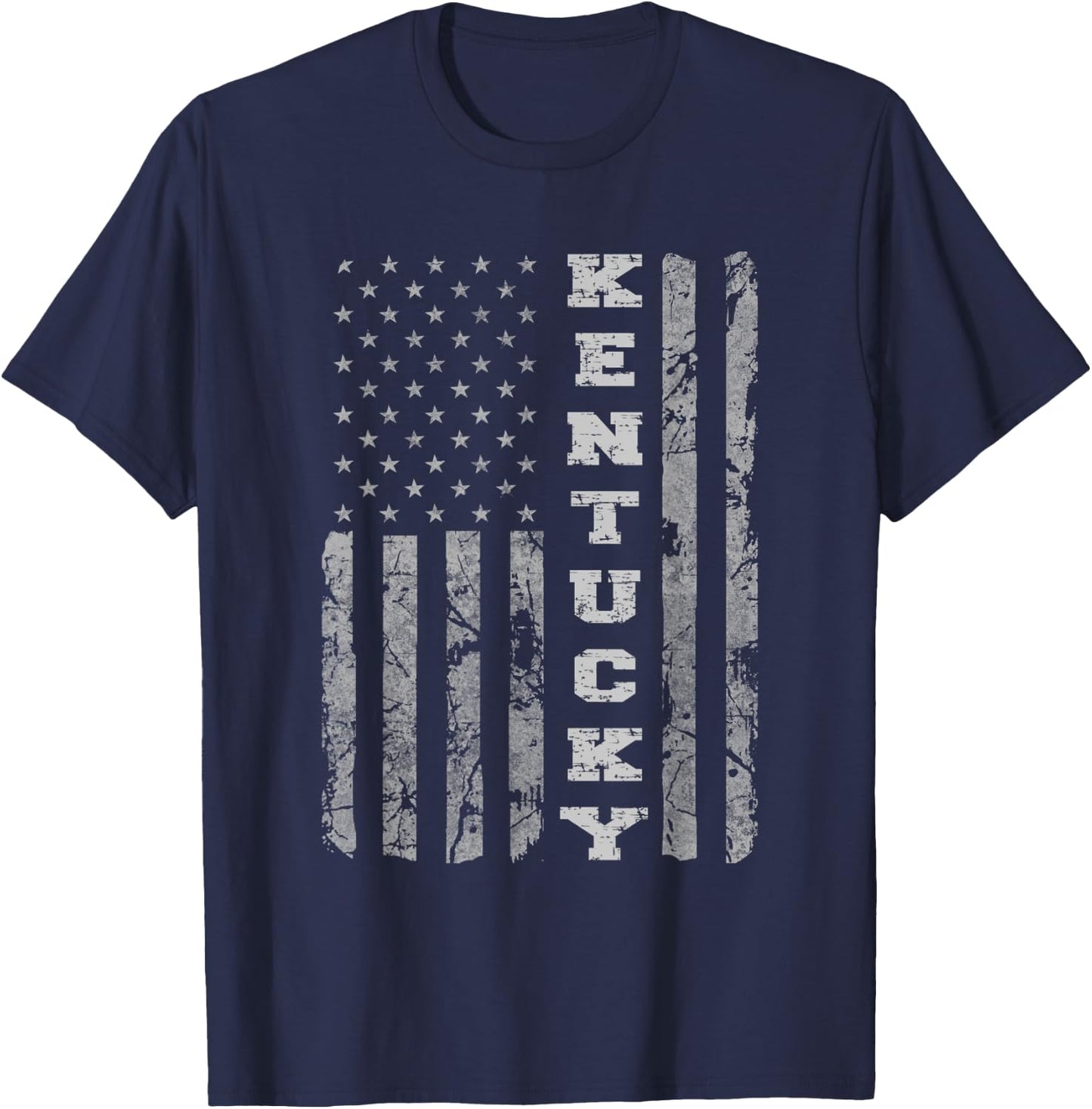 Kentucky Pride, American Flag T-Shirt - T-Shirt | Navy