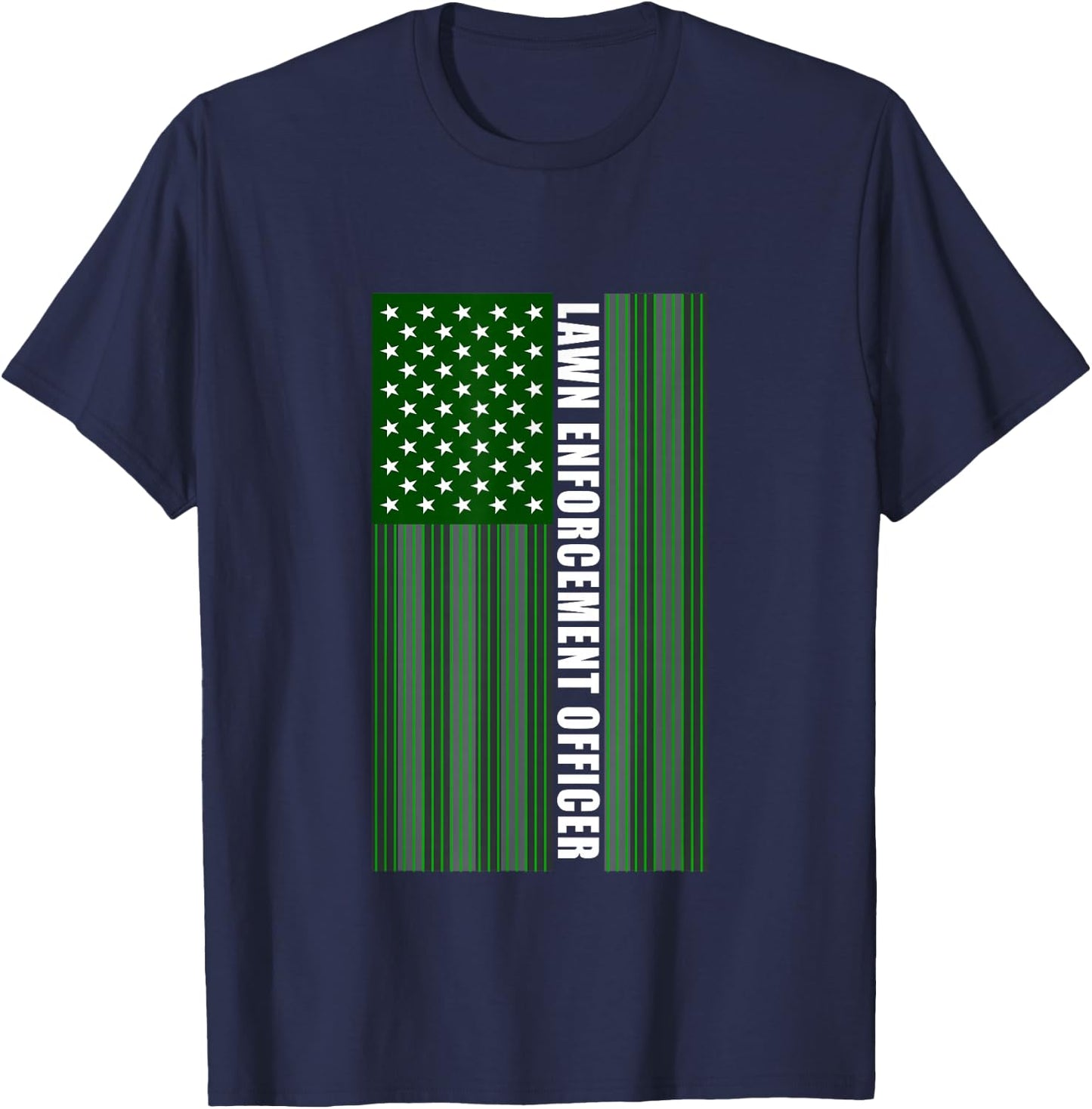 Lawn Enforcement Officer Gardening Flag T-Shirt - T-Shirt | Navy
