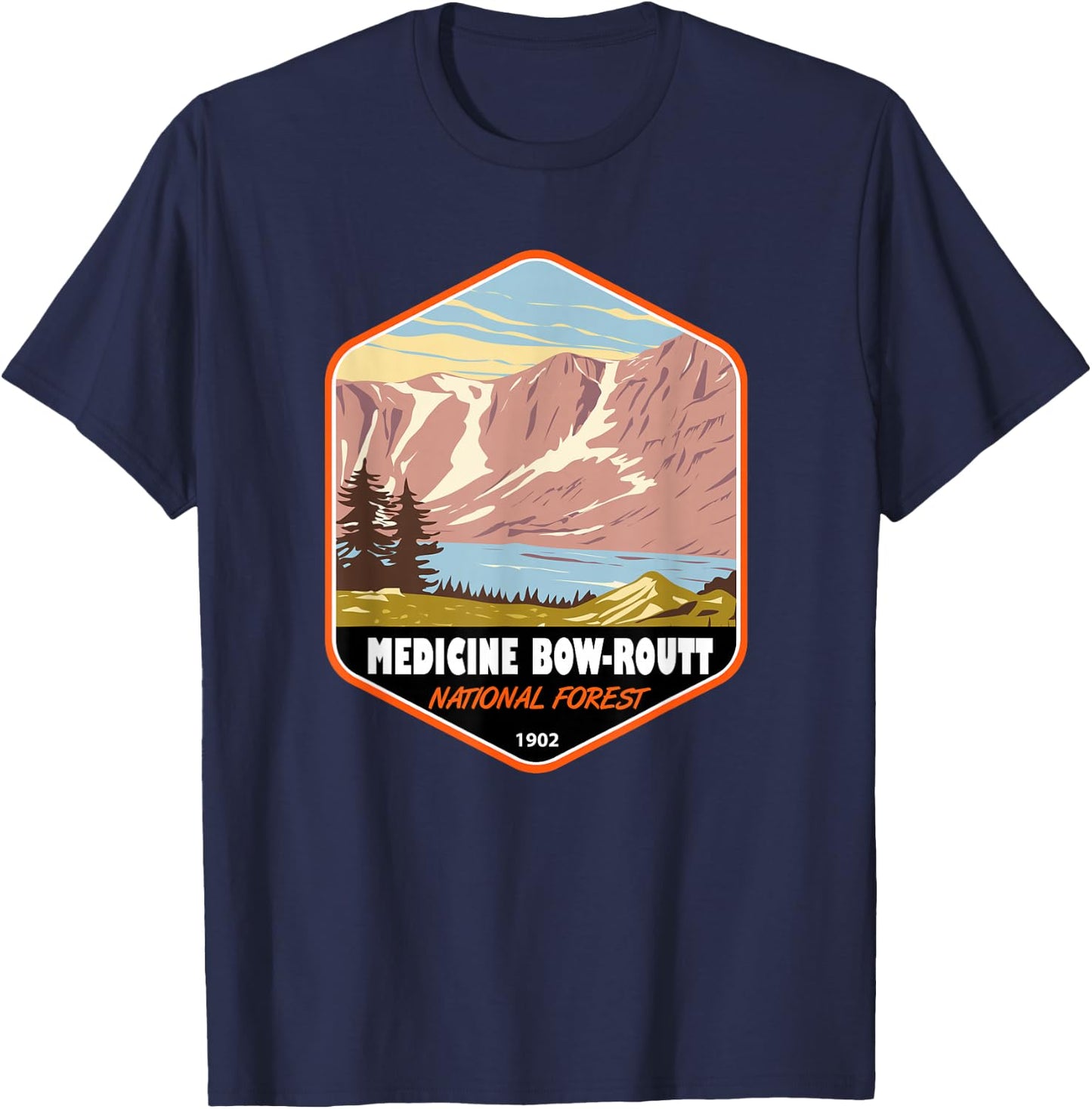 Medicine Bow Routt National Forest Badge T-Shirt - T-Shirt | Navy