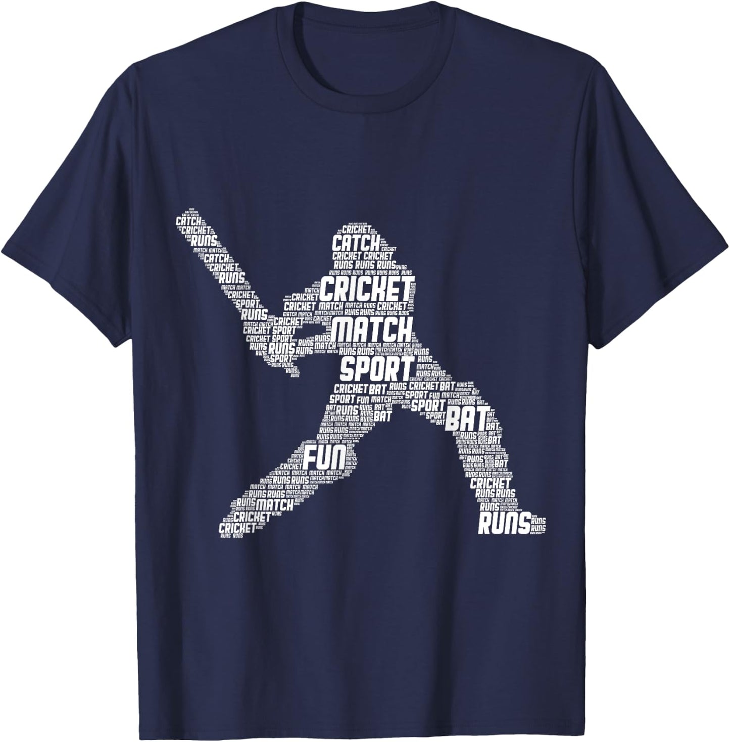 Cricket Player Men Youth Boys Kids T-Shirt - T-Shirt | Navy