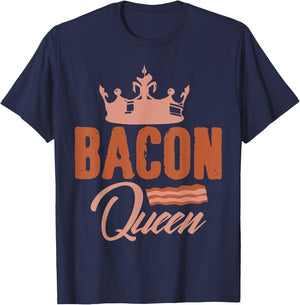Bacon Queen Bacon Queen Belly Bacon Crown T-Shirt - T-Shirt | Navy