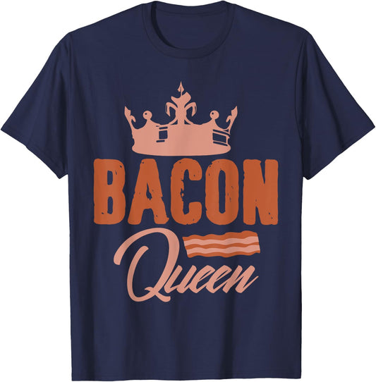 Bacon Queen Bacon Queen Belly Bacon Crown T-Shirt - T-Shirt | Navy
