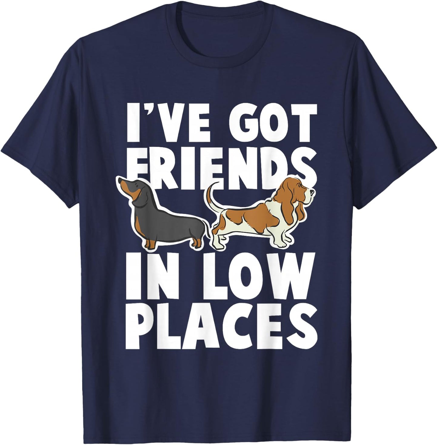 Dachshund and Basset Hound T-Shirt - T-Shirt | Navy