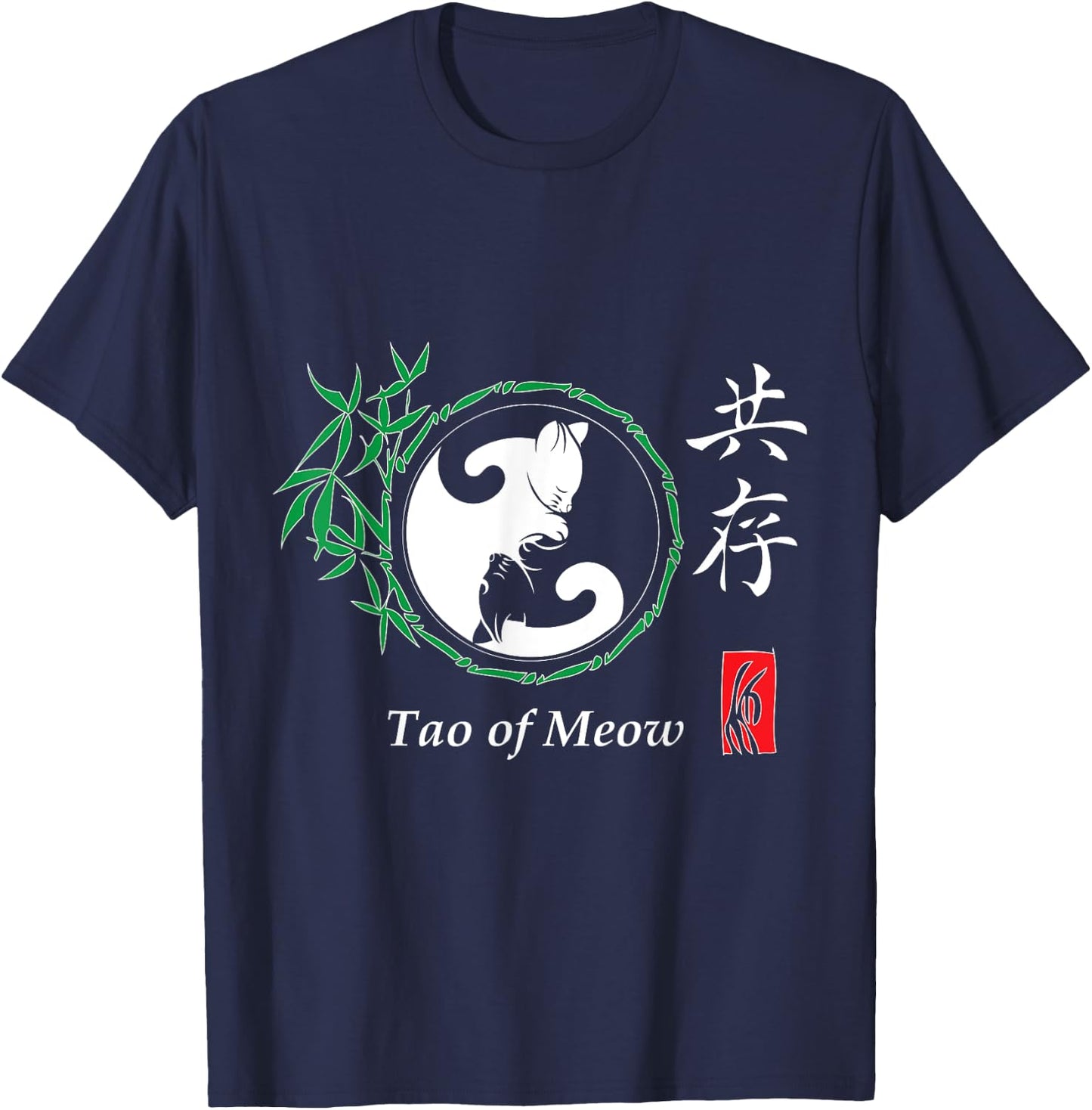 Funny Cat Shirt - Tao Of Meow Yin & Yang Cats Women Girls Kids T-Shirt - T-Shirt | Navy