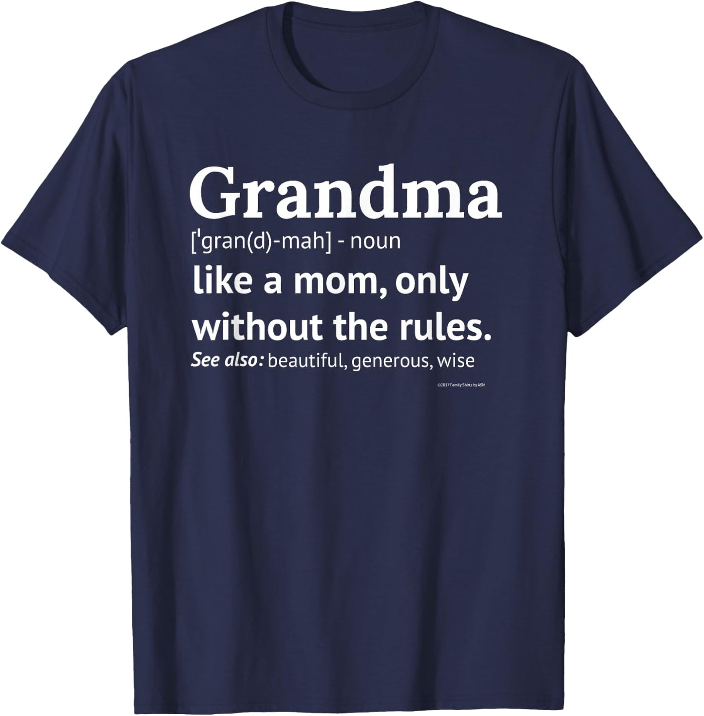 Grandma Definition Funny Gift Grandmother T-Shirt - T-Shirt | Navy
