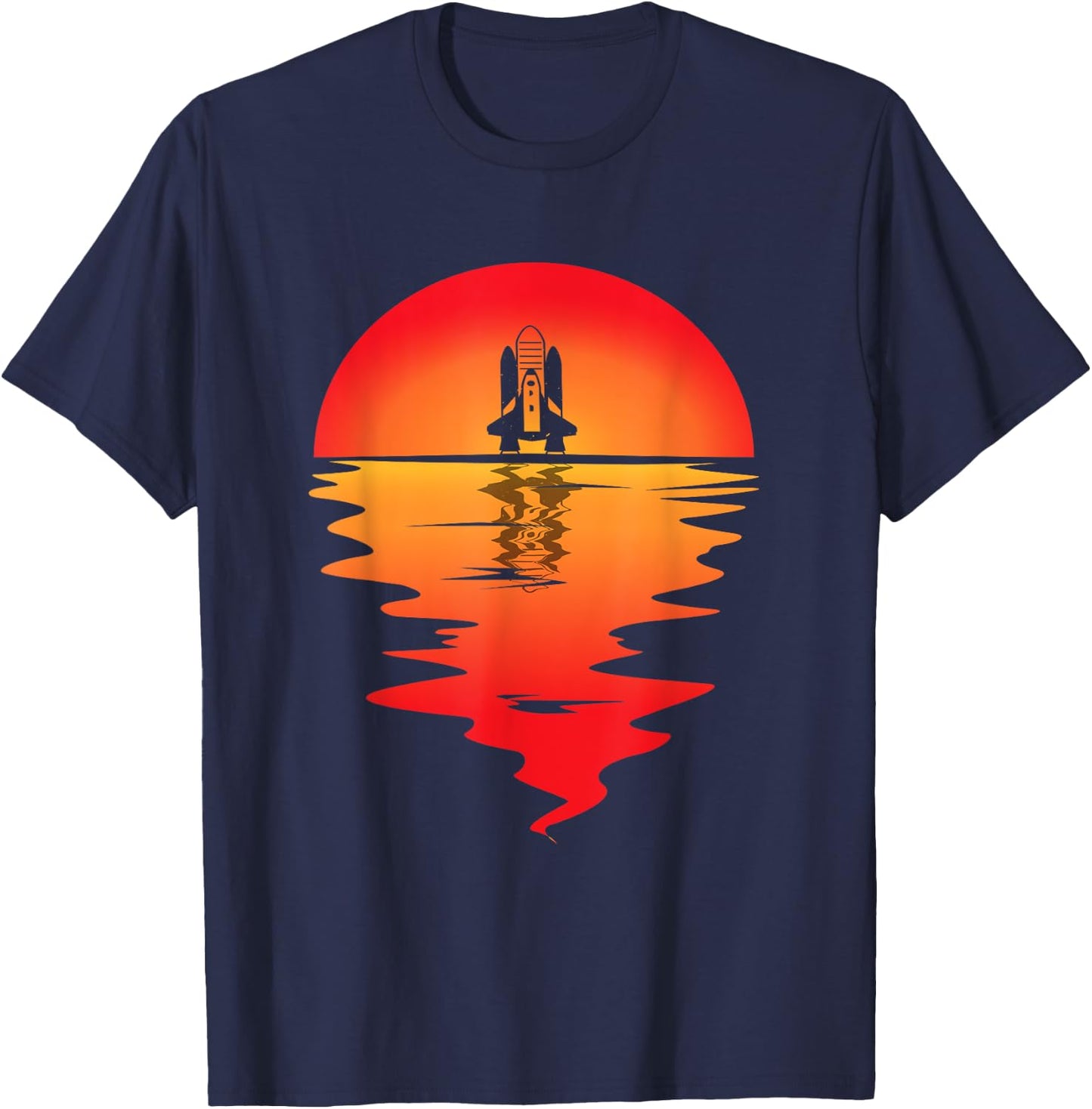 Vintage Sunset Aerospace Engineer Aerospace Engineering T-Shirt - T-Shirt | Navy