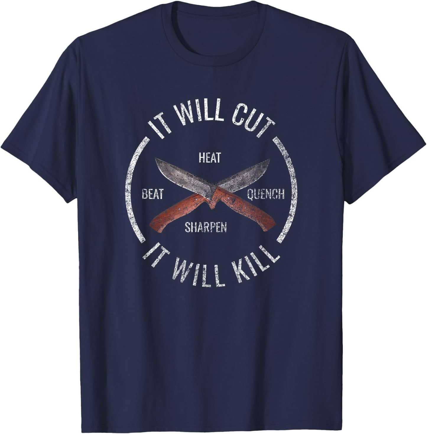 Fire Forged Knife Blacksmith Sword I'd Hit That T-Shirt - T-Shirt | Navy