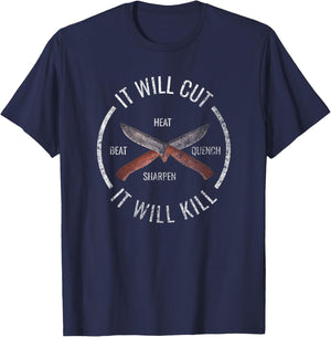 Fire Forged Knife Blacksmith Sword I'd Hit That T-Shirt - T-Shirt | Navy