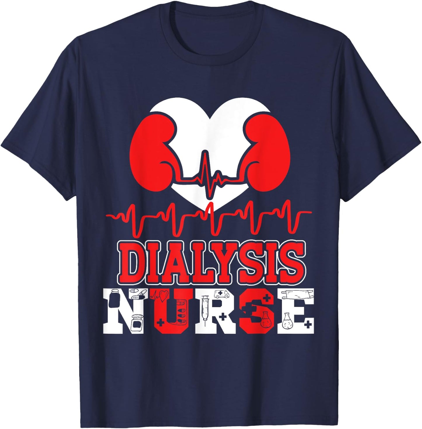 Dialysis Nurse T-Shirt - T-Shirt | Navy