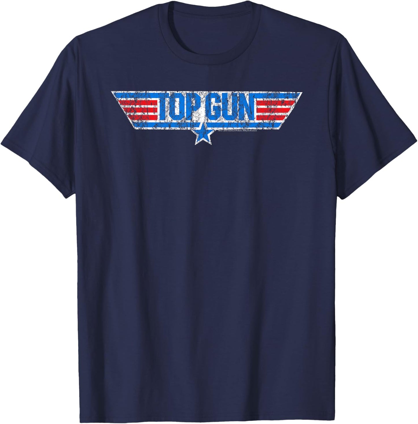 Top Gun Distressed Logo Action Movie T-Shirt - T-Shirt | Navy
