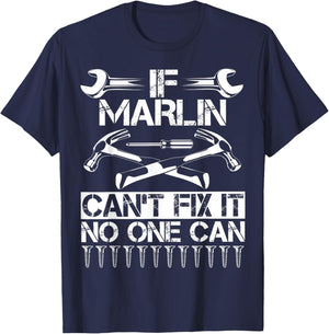 MARLIN Fix It Funny Birthday Personalized Name Dad Gift T-Shirt - T-Shirt | Navy