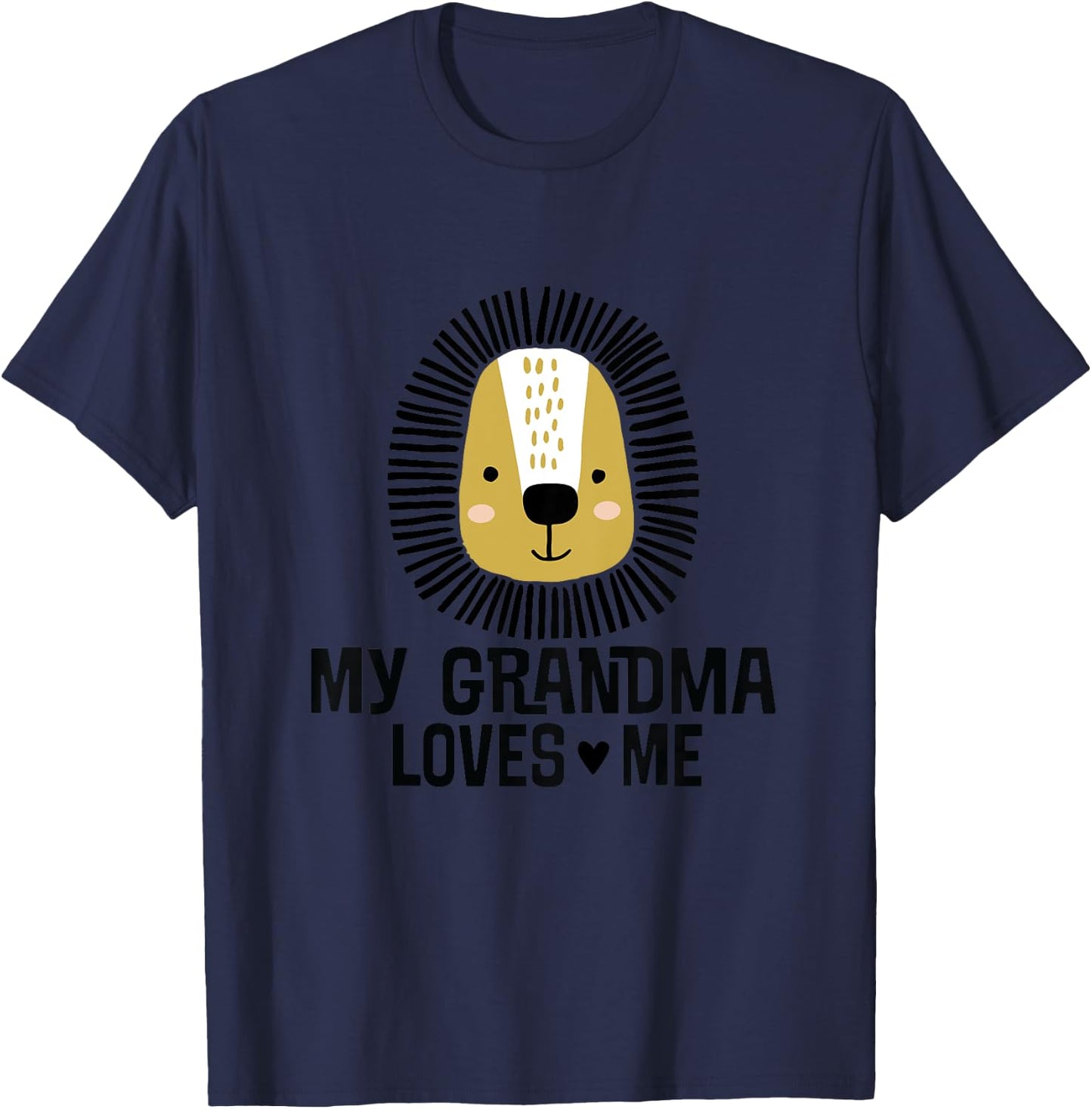 My Grandma Loves Me Grandchild Lion T-Shirt - T-Shirt | Navy
