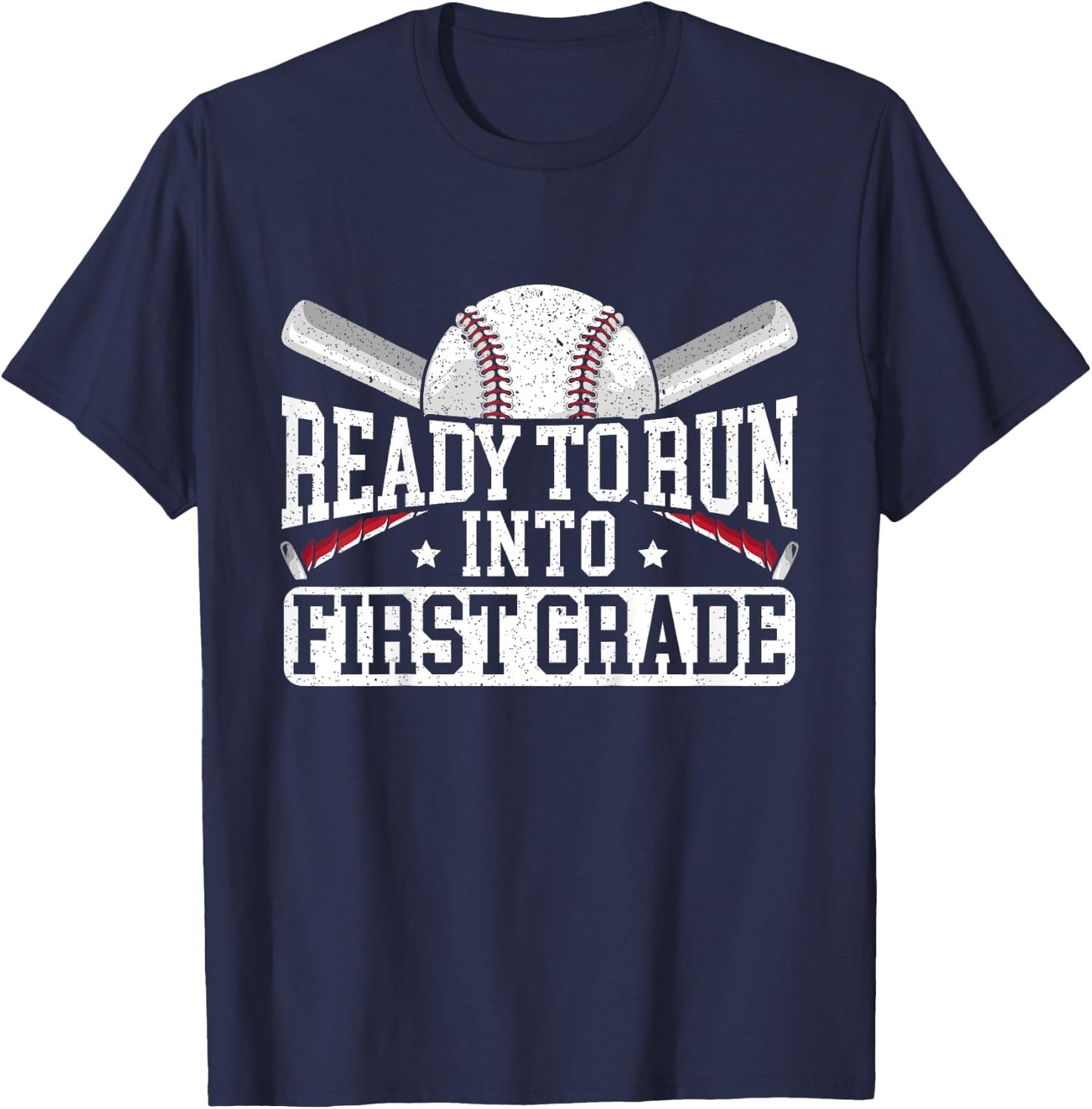 Kids Ready To Run Into First Grade First Day Of School T-Shirt - T-Shirt | Navy