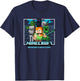 Minecraft Group Shot Action Pose Adventure T-Shirt - T-Shirt | Navy