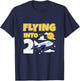Flying Into 2 Airplane Pilot 2 Year Old 2nd Birthday T-Shirt - T-Shirt | Navy