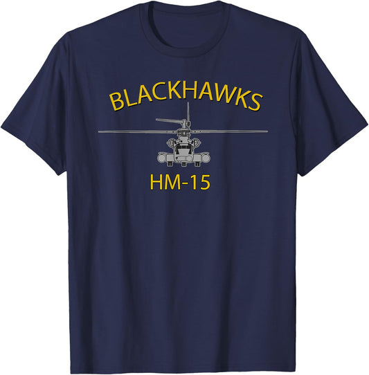 HM-15 Blackhawks MH-53 Helicopter Squadron T-Shirt - T-Shirt | Navy