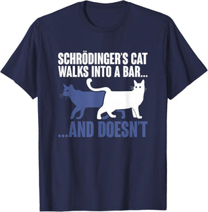 Physicist Humour Science Gift Schrödinger's Cat T-Shirt - T-Shirt | Navy