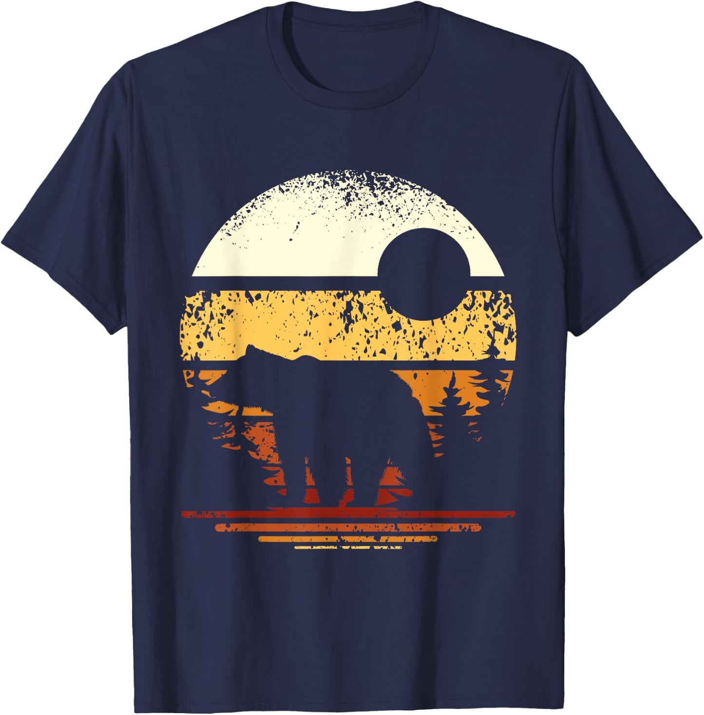 Retro Forest Bear T-Shirt - T-Shirt | Navy