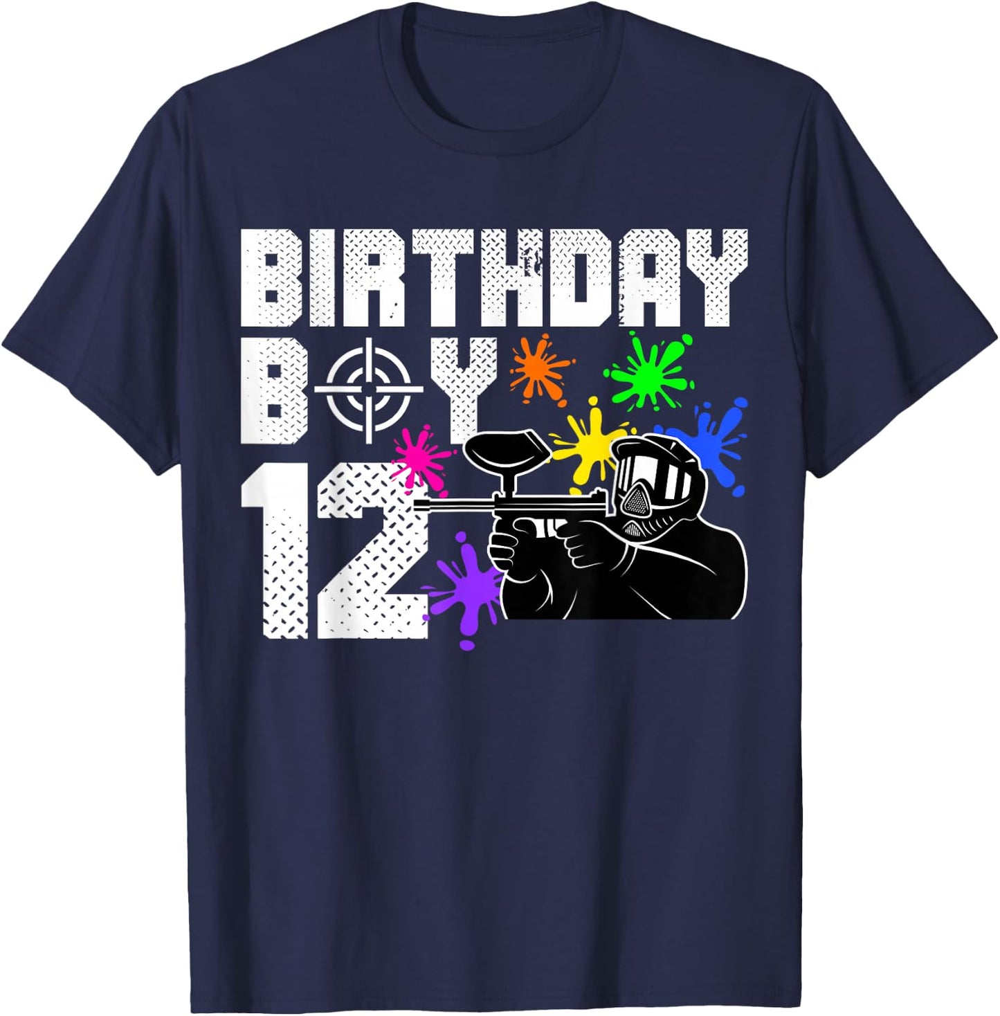 12th Birthday Paintball Outdoor Sport 12 Year Old Funny T-Shirt - T-Shirt | Navy