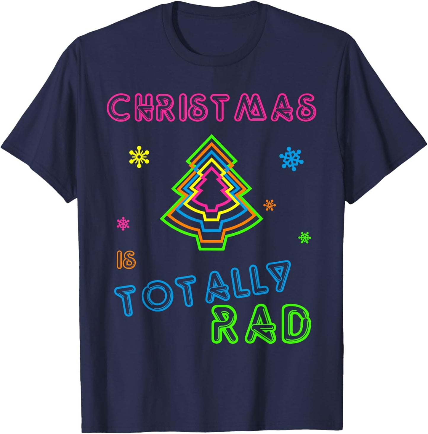 80’s Christmas - Ugly Christmas or Women T-Shirt - T-Shirt | Navy