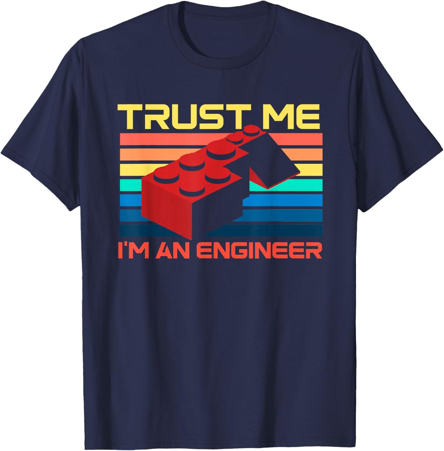 Engineer Master Builder Building Blocks Bricks Bricklayer Small T-Shirt - T-Shirt | Navy