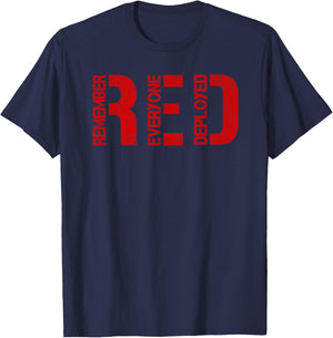 Red Friday Military Veteran Remember Everyone Deployed T-Shirt - T-Shirt | Navy