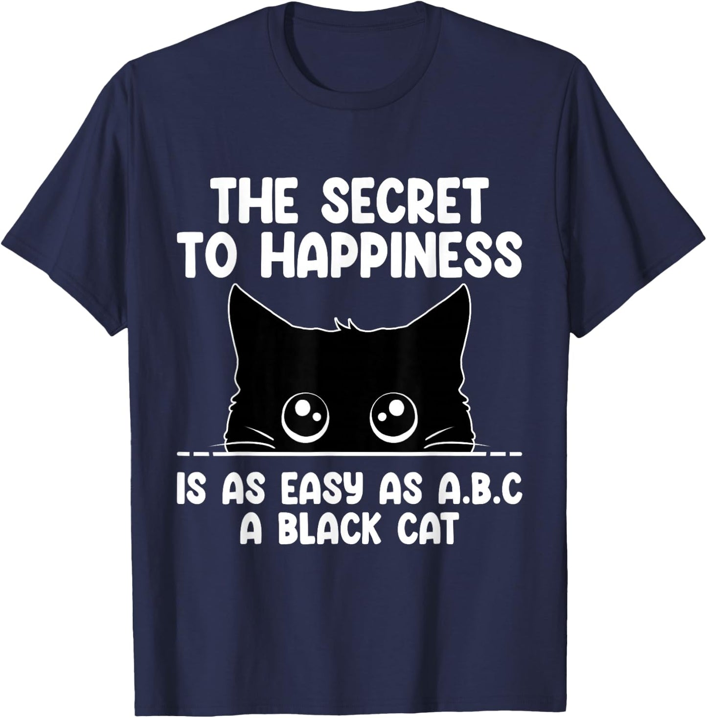 Black Cat Kitten Lover Funny Feline Pet Owner Women Girls Kids T-Shirt - T-Shirt | Navy