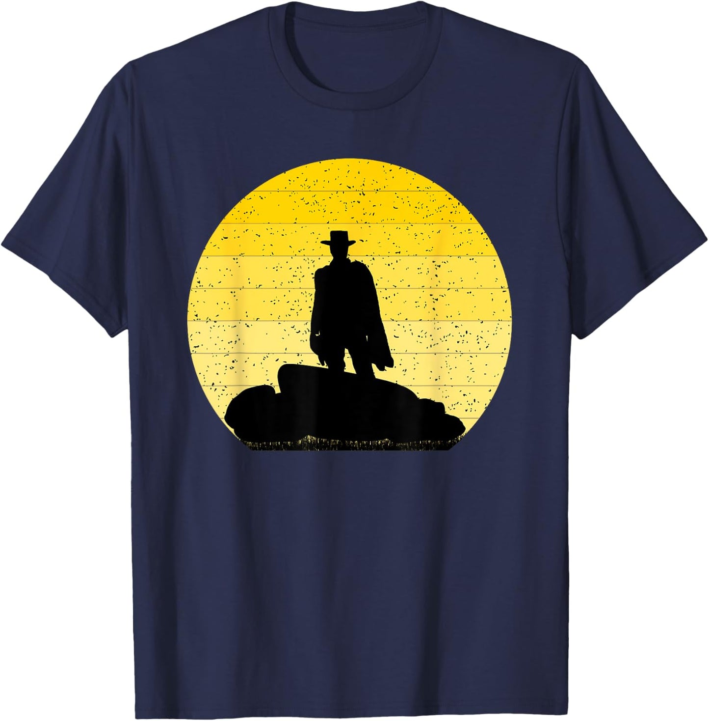 western Lone Cowboy Rancher Poncho Shirt T-Shirt - T-Shirt | Navy