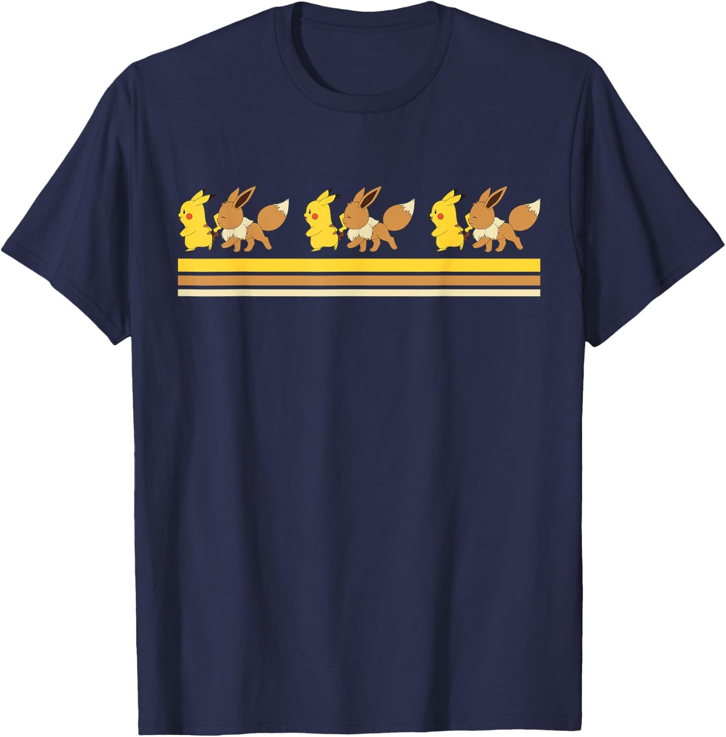 Pokemon Pikachu & Eevee Retro T-Shirt - T-Shirt | Navy