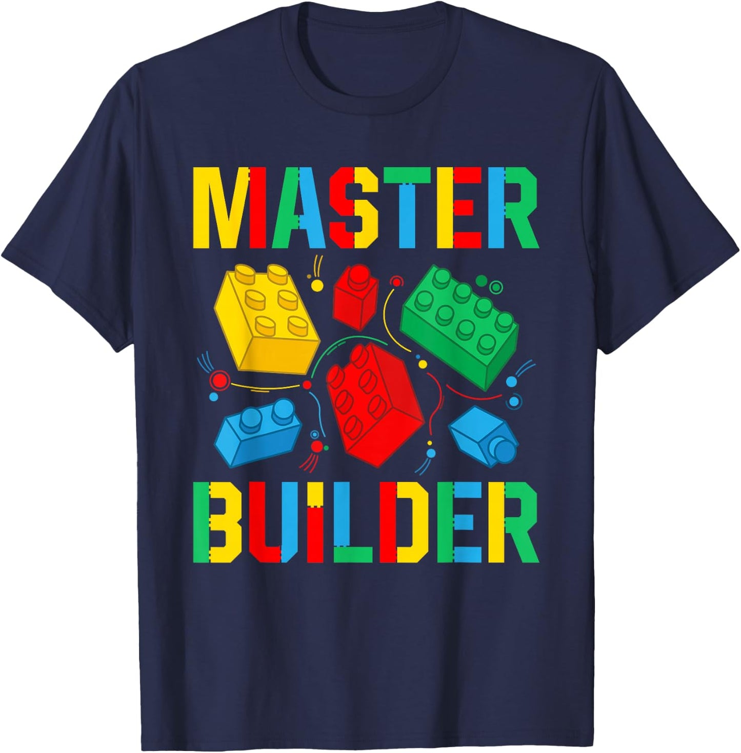 Master Builder Kids Building Blocks Brick Toy Master Builder Small T-Shirt - T-Shirt | Navy