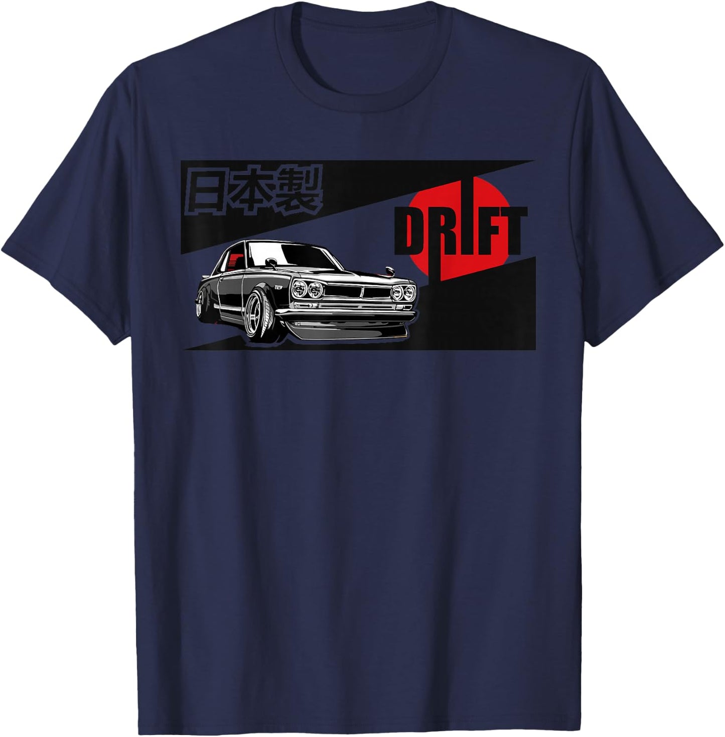 JDM Tokyo Japan Drift Race Car Tuning Retro Vintage Graphic T-Shirt - T-Shirt | Navy