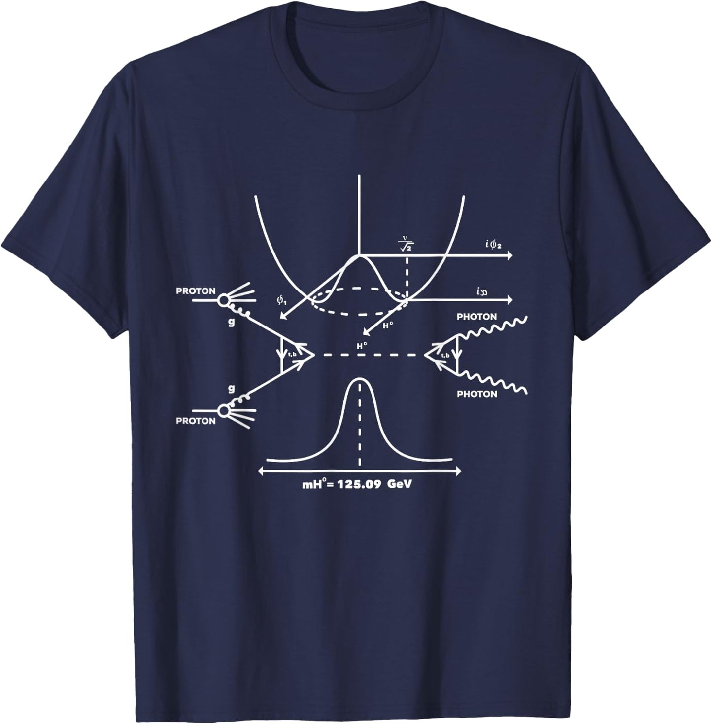 Physics Photon Double Slit Interference Astrophysicist T-Shirt - T-Shirt | Navy