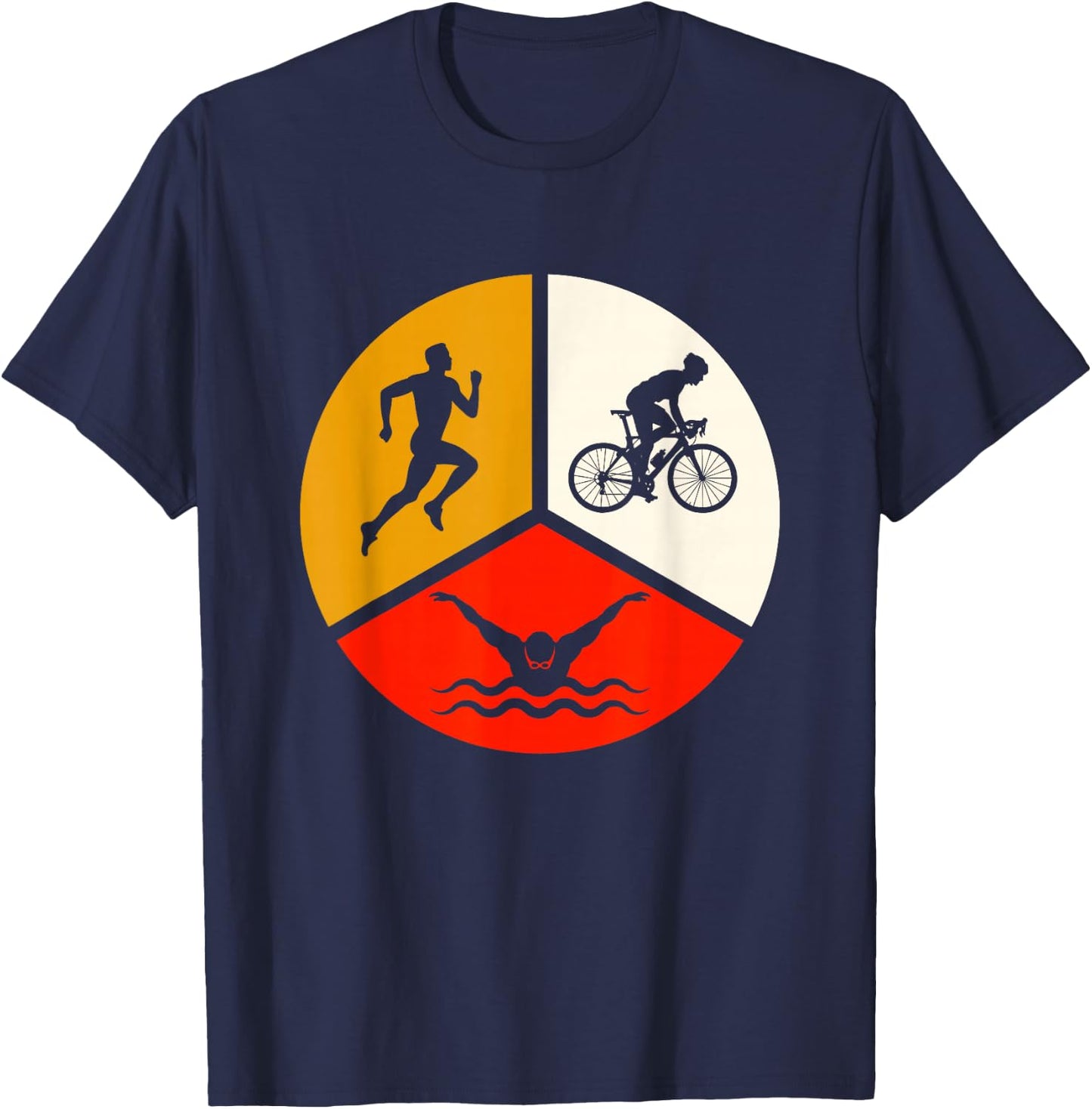Perfect Triathlon Sport Design Swim Bike Run Triathlete T-Shirt - T-Shirt | Navy