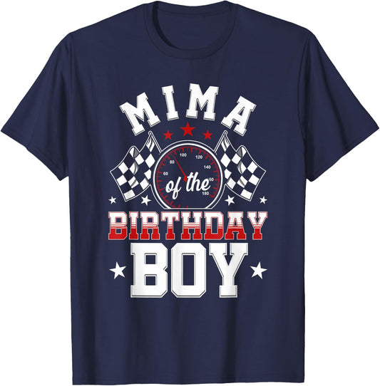 Race Car Party Mima of The Birthday Boy Racing Family T-Shirt - T-Shirt | Navy