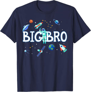 Big Brother Astronaut Space Family Matching Birthday Party T-Shirt - T-Shirt | Navy