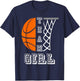 Basketball Gender Reveal Team Girl T-Shirt - T-Shirt | Navy