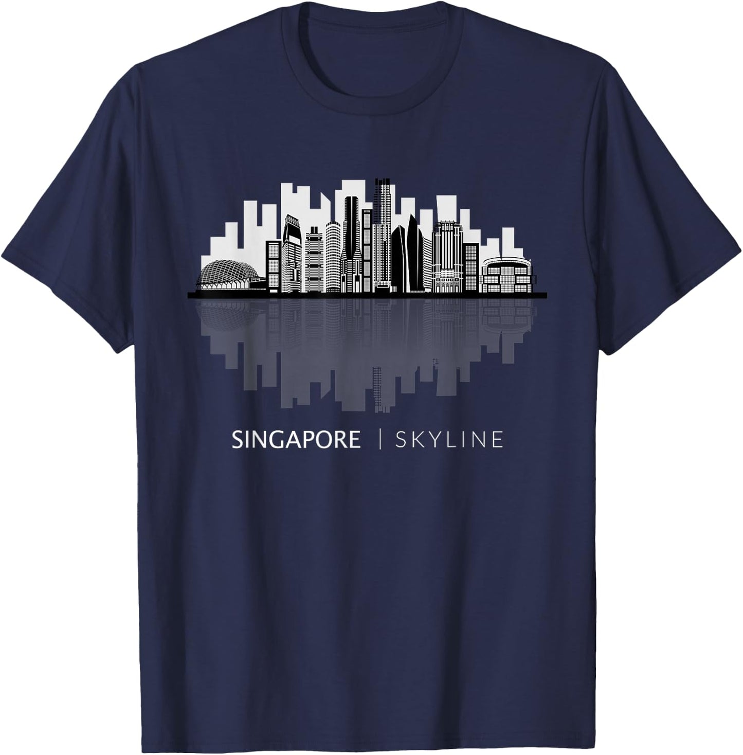 Singapore Skyline Art I Southeast Asia T-Shirt - T-Shirt | Navy