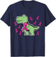 Pink Ribbon T-Rex Kids Breast Cancer Awareness Boys Toddler T-Shirt - T-Shirt | Navy