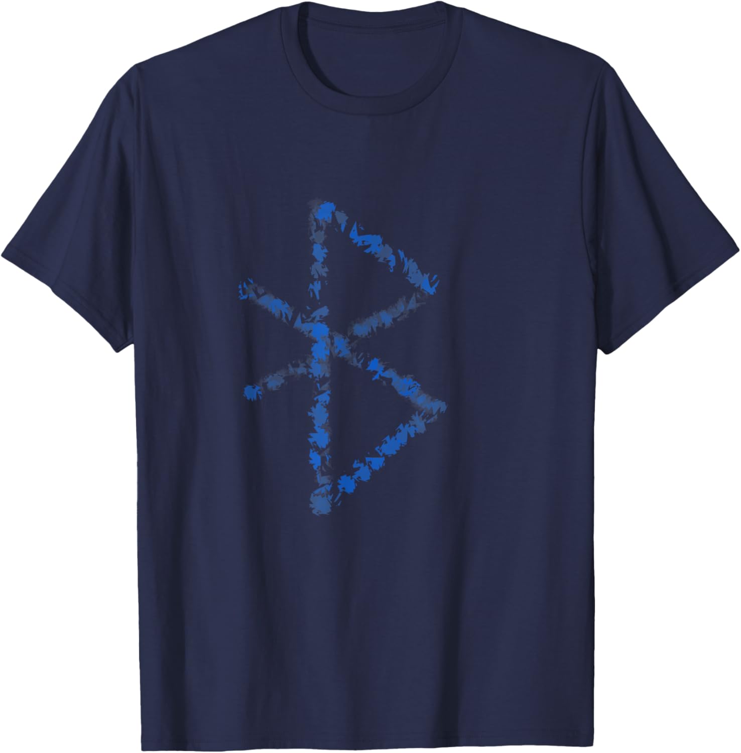 Abstract Blue Bluetooth Symbol T-Shirt - T-Shirt | Navy