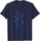 Abstract Blue Bluetooth Symbol T-Shirt - T-Shirt | Navy