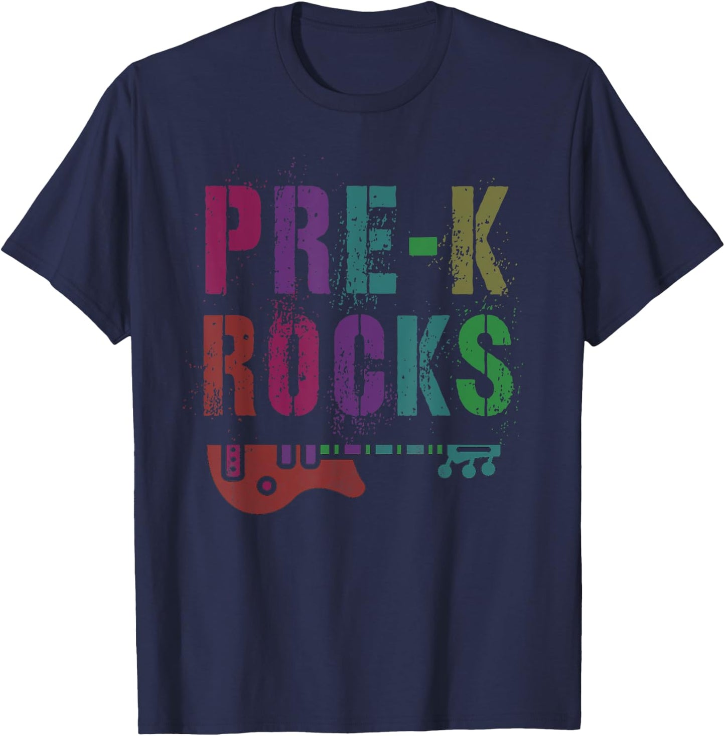 PRE-K ROCKS Teacher Rockstar Ready Crush PreK Bruh We Back T-Shirt - T-Shirt | Navy