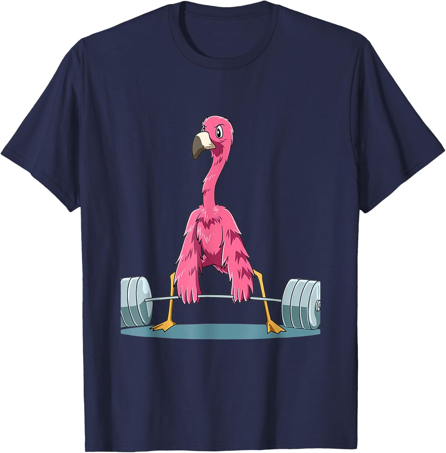 Weightlifting Flamingo Deadlifting Flamingo Powerl T-Shirt - T-Shirt | Navy
