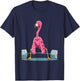 Weightlifting Flamingo Deadlifting Flamingo Powerl T-Shirt - T-Shirt | Navy