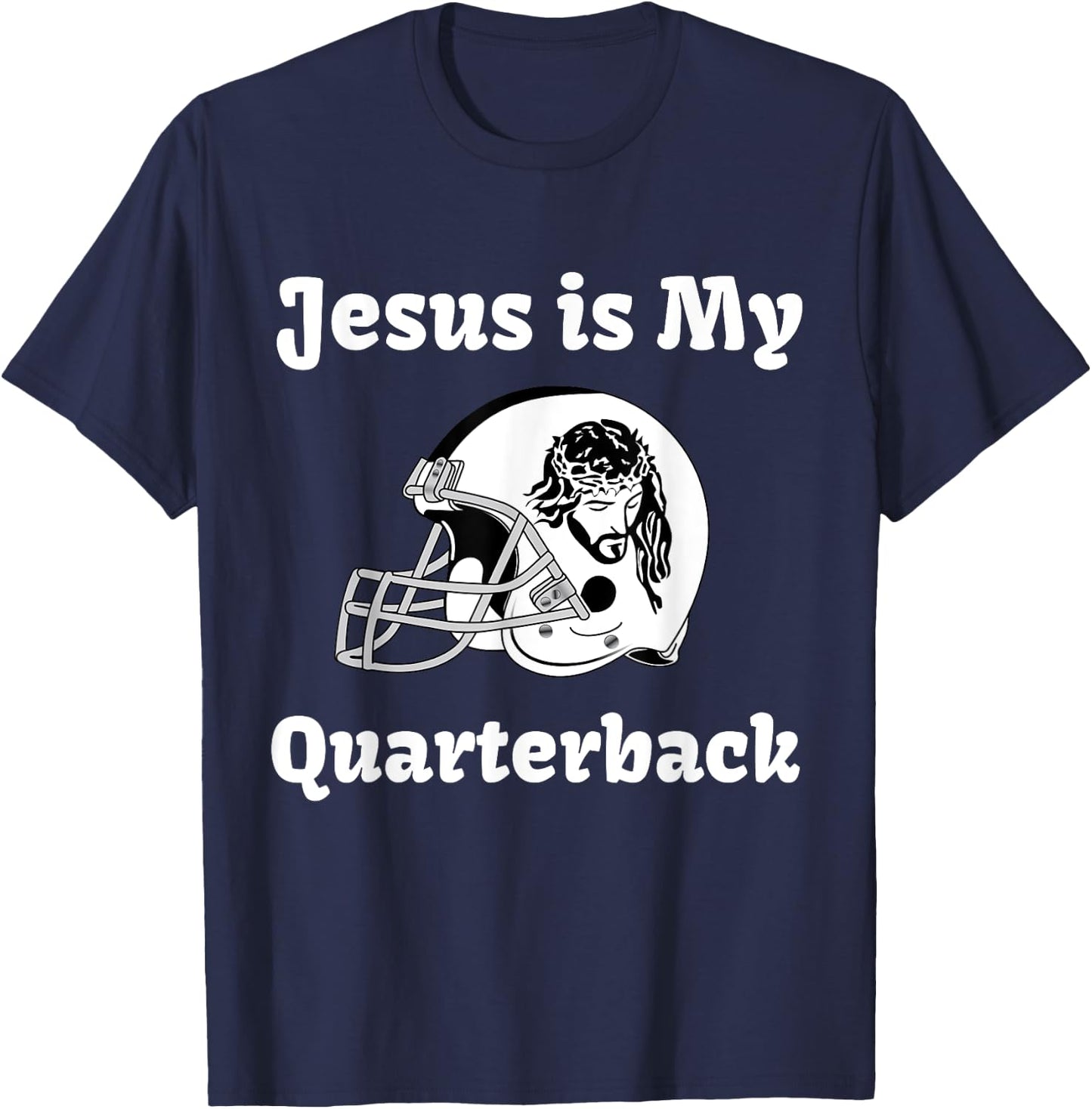 Funny Jesus Fantasy Football T Shirt T-Shirt - T-Shirt | Navy